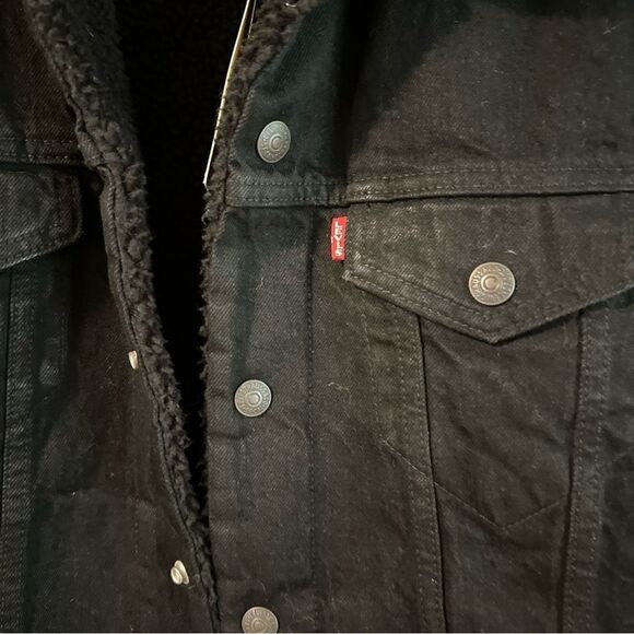Levi's Men's Black Sherpa-Lined Jacket NWT Sz small - Picture 5 of 15